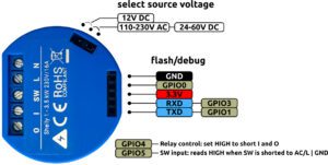 shelly1 pinout |